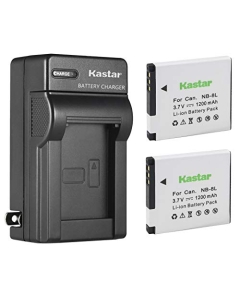 Kastar Battery (2-Pack) and AC Charger for Canon NB-8L NB8L CB-2LA CB-2LAE and Canon PowerShot A2200, PowerShot A3000 is, PowerShot A3100 is, PowerShot A3200 is, PowerShot A3300 is Digital Cameras