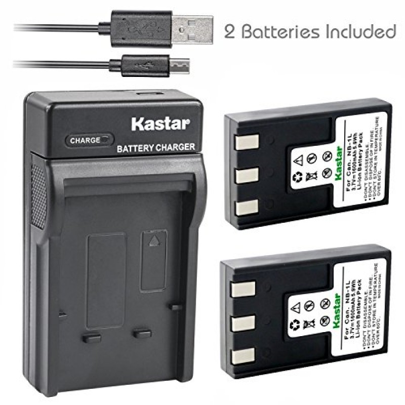 Kastar NB-1L Battery 2-Pack and Charger Kit for Canon NB-1L NB-1LH CB-2LSE & Canon IXY Digital 200 200a 300 300a 320 400 430 450 500 S200 S230 S330 PowerShot S200 S230 S300 S330 S400 S410 S500 Cameras 