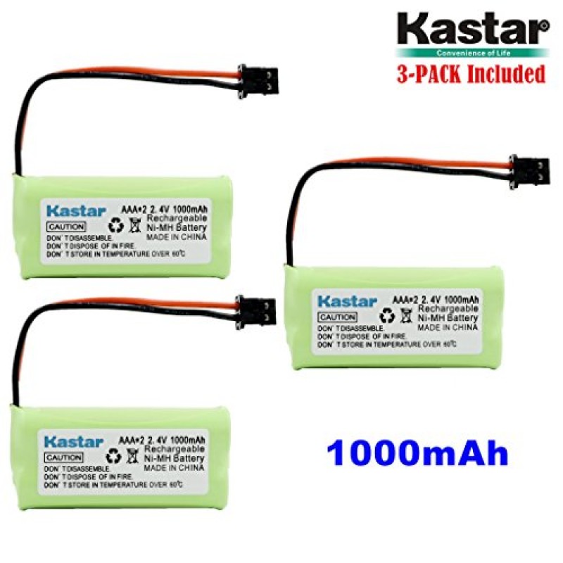 Kastar 4-Pack AAAX2 2.4V MSM 1000mAh Ni-MH Rechargeable Battery for Uniden BT-1008 BT-1016 BT1008S DECT20602 DECT 2080 DECT 2060-2 DWX-207 DECT20854WX DECT21802 Dantona BATT-1008 Empire CPH-515B 