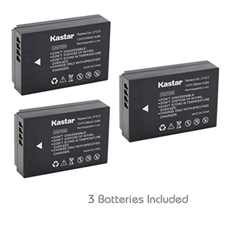 Kastar Batteria e caricabatterie normale Kit Per Canon LP-E12 EOS 100D Rebel SL1 M SYST 