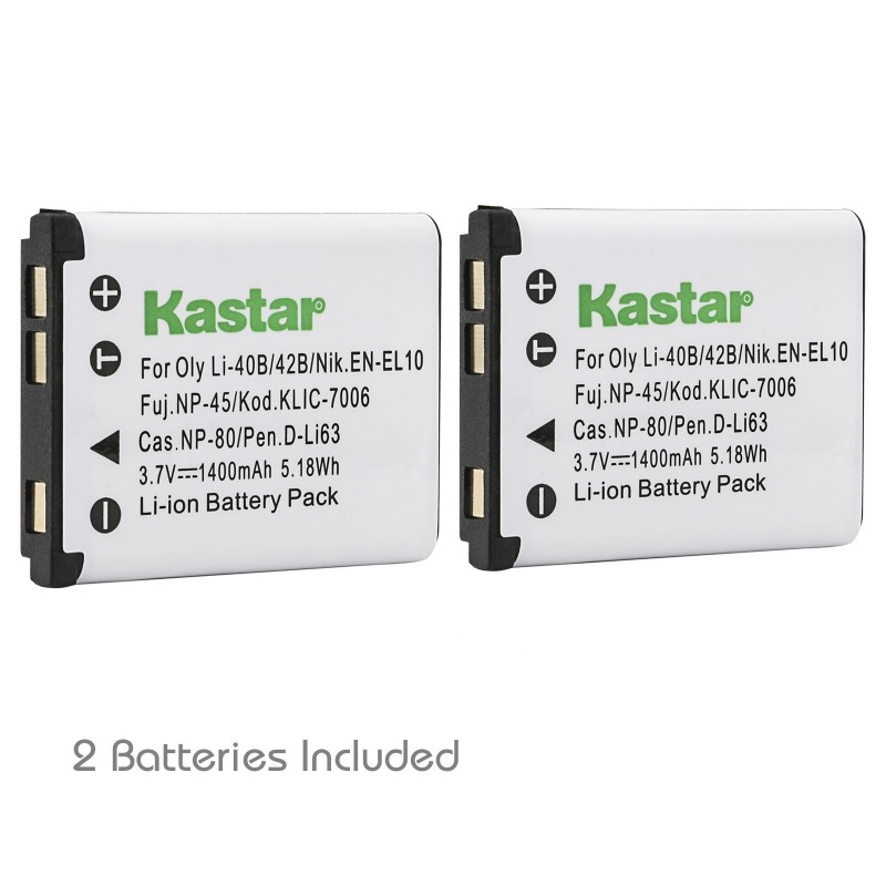 Kastar Battery (2-Pack) for Pentax Optio work with Optio L36,
