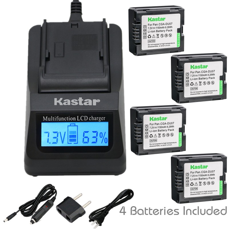 PV-GS33 PV-GS55 PV-GS35 PV-GS50 PV-GS39 PV-GS34 PV-GS31 Kastar 1-Pack CGA-DU14 Battery and LCD AC Charger Compatible with Panasonic NV-GS508 PV-GS19 PV-GS36 PV-GS59 PV-GS29 NV-MX500A 