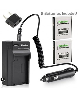 Kastar Battery (X2) & AC Travel Charger for Samsung SLB-1137C SLB1137C 1137C Battery and Samsung i7, Samsung Digimax i7 Cameras