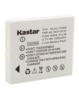 Kastar Battery for Fujifilm NP-40, Panasonic CGA-S004, DMW-BCB7, Kodak KLIC-7005, Samsung SLB-0737, SLB-0837, Sanyo NP-40, Pentax D-Li8, Benq Dli-102, Konica Minolta NP-1 and DE-992, BC-40, SBC-L5