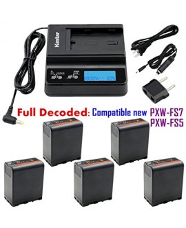 Kastar Ultra Fast Charger & 5 x Battery for Sony BP-U60, BPU60, BP-U66 and PMW-100, PMW-150, PMW-160, PMW-200, PMW-300, PMW-EX1, EX3, PMW-EX160, PMW-EX260, PMW-EX280, PMW-F3, PXW-FS5, PXW-FS7