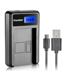 Kastar LCD Slim USB Charger for Panasonic Lumix CGA-S008, DMW-BCE10, DMW-BCE10PP, DMW-BCE10E, VW-VBJ10, DE-A40 and Panasonic Lumix DMC-FX520 SDR-S25 SDR-S26 DMC-FS20 DMC-FX37 DMC-FX55 DMC-FX500 Camera