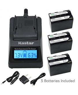 Kastar Fast Charger + Battery (3-Pack) for Canon BP-945, BP-950, BP-970, C2, FV1, FV500, Optura, Vistura, DM-XL2, DM-MV20, E65AS, ES-8600, G2000, GL2, MV200i, UC-V300, V75Hi, XH-G1, XL-H1, XM2, XV7