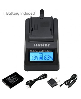 Kastar Fast Charger and KLIC-5001 Battery (1-Pack) for Kodak Easyshare P712 P850 Z730 Z760 Z7590 DX6490 DX7440 DX7590 DX7630 Zoom Sanyo DB-L50 DMX-WH1 HD1010 FH11 HD2000 VPC-WH1 HD2000 HD1010 HD1000