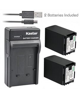 Kastar Battery X2 & Slim USB Charger for Canon BP-827 VIXIA HF10 HF11 HF20 HF21 HF100 HF200 HF G10 HF M30 HF M31 HF M32 HF M40 HF M41 HF M300 M400 HF S10 S11 S20 S21 S30 S100 S200 HG20 HG21 HG30 XA10
