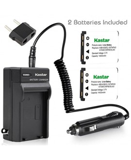 Kastar Battery (X2) & Travel Charger Kit for Olympus Fujifilm NP-45, LI-42B LI-40B, Nikon EN-EL10, Kodak KLIC-7006 K7006, Casio NP-80 CNP80, Pentax D-Li63, D-Li108, Ricoh DS-6365 Battery