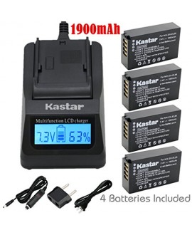 Kastar Fast Charger Kit and Battery (4-Pack) for Nikon EN-EL20, EN-EL20a and Nikon Coolpix A, Nikon 1 AW1, Nikon 1 J1, Nikon 1 J2, Nikon 1 J3, Nikon 1 S1, Nikon 1 V3, Blackmagic Pocket Cinema Camera