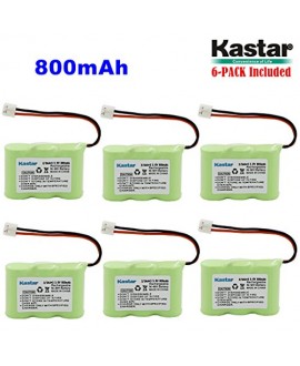 Kastar 6-PACK 2/3AA 3.6V 800mAh EH Ni-MH Rechargeable Battery for AT&T 2422 80-5074-00-00 Lucent 2422 Vtech ia5870 ia5882 Sanik 3SN-2/3AA30-S-J1 Cordless Phone (Check your Cordless Phone Model down)