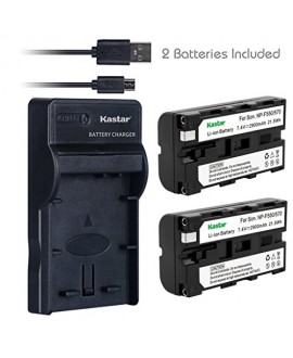 Kastar Battery (X2) & Slim USB Charger for Sony NP-F570 NP-F550 NP-F330 and CCD-RV100 RV200 SC5 SC9 TR1 TR215 TR940 TR917 Camera, CN-126 CN-160 CN-216 CN-304 VL600 YN 300 LED Video Light