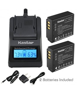 Kastar Ultra Fast Charger(3X faster) Kit and Battery (2-Pack) for Panasonic Lumix CGA-S007, CGA-S007A and DMW-BCD10 and Lumix DMC-TZ1, DMC-TZ2, DMC-TZ3, DMC-TZ4, DMC-TZ5, DMC-TZ11, DMC-TZ15, DMC-TZ50