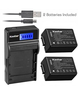 Kastar Battery x2 + SLIM LCD Charger for Panasonic DMW-BMB9 DMW-BMB9E DMW-BMB9PP & Lumix DMC-FZ40 DMC-FZ45 DMC-FZ47 DMC-FZ48 DMC-FZ60 DMC-FZ62 DMC-FZ70 DMC-FZ72 DMC-FZ100 DMC-FZ150 Leica V-Lux2 V-Lux3