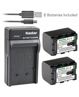 Kastar 2X Battery + Slim USB Charger for JVC BN-VG121 BNVG121 BN-VG107 BN-VG107U BN-VG108E BN-VG108U BN-VG114 BN-VG114AC VG114E VG114U VG121AC VG121E VG121U BN-VG138 VG138E VG138U GZ EX310 HM890 MG980
