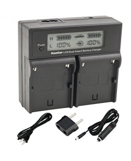 Kastar LCD Dual Smart Fast Charger for Sony BP-U90, BPU90, BP-U96 and PMW-100, PMW-150, PMW-160, PMW-200, PMW-300, PMW-EX1, PMW-EX1R, PMW-EX3, PMW-EX160, PMW-EX260, PMW-EX280, PMW-F3, PXW-FS5, PXW-FS7