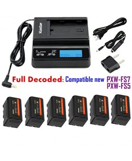 Kastar Fast Charger and BP-U30 Battery (6X) for Sony BP-U90 BP-U60 BP-U30 and PXW-FS7/FS5/X180 PMW-100/150/150P/160 PMW-200/300 PMW-EX1/EX1R PMW-EX3/EX3R PMW-EX160 PMW-EX260 PMW-EX280 PMW-F3/F3K/F3L