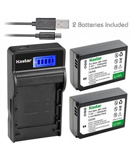 Kastar Battery (X2) & SLIM LCD Charger for Samsung BP1030, BP1030B, BP1130, ED-BP1030 and Samsung NX200, NX210, NX300, NX300M, NX1000, NX1100, NX2000 Cameras
