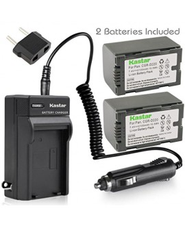 Kastar Battery (X2) & AC Travel Charger for Panasonic CGR-D16 D16S CGR-D08 D08S CGR-D14 CGR-D28 D28S, CGR-D120 CGR-D210 CGR-D220 CGR-D320 & AG Series AJ-PCS060G DZ-MX5000 NV Series PV Series VDR-M20
