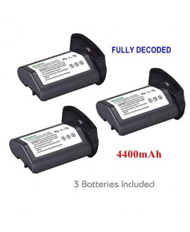 [Full Coded] Kastar LP-E4 Battery (3-Pack) 11.1V 4400mAh 48.4Wh for Canon LP-E4 LPE4 Li-ion Battery work with Canon EOS-1D C, EOS-1D Mark III, EOS-1Ds Mark III, EOS-1D Mark IV Cameras
