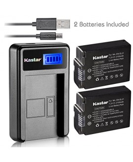 Kastar Battery (X2) & LCD Slim USB Charger for Nikon EN-EL21, ENEL21, MH-28 and Nikon 1 V2 Camera