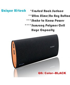 Kastar Unique Hi-tech NO Any Button with SHAKE to Wake Power Indicators and Rock Surface Design High Capacity Portable External Battery Pack Power Bank Backup for iPhone 6, 6 plus, 5S, 5C, 5, 4S, 4, iPad Air/iPad5, 4, 3, 2, 1, Mini 1,2, iPod, Samsung Gala