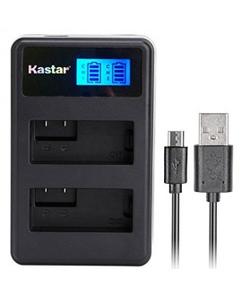 Kastar LCD Dual Charger for Sony NP-FW50 and Alpha 7 7R 7R II 7S a7R a7S a7R II a5000 a5100 a6000 a6300 NEX-7 SLT-A37 DSC-RX10 DSC-RX10 II III 7SM2 ILCE-7R 7S QX1 5100 6000, VG-C1EM VG-C2EM Grip