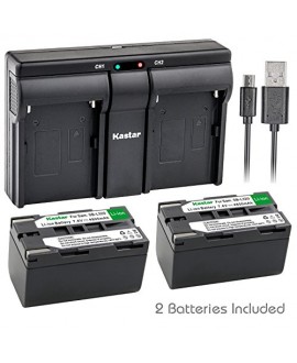 Kastar 2x Battery + USB Dual Charger for Samsung SB-L320 and SC-L520 530 550 600 610 630 650 700 710 750 770 810 VP-W75D VM-B5700 VM-C170 VM-C300 VM-C3700 VP-W80 VP-W80U VP-W87 VP-W87D VP-W90 VP-W97
