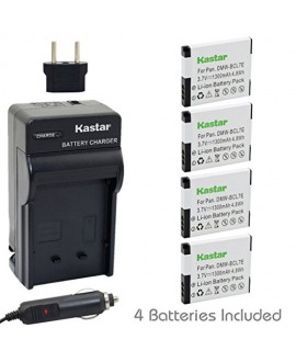 Kastar Battery (4-Pack) and Charger Kit for Panasonic DMW-BCL7E, DMW-BCL7 work with Panasonic Lumix DMC-F5, Panasonic Lumix DMC-FH10, Panasonic Lumix DMC-FS50, Panasonic Lumix DMC-SZ3, Panasonic Lumix DMC-SZ9, Panasonic Lumix DMC-XS1, Panasonic Lumix DMC-