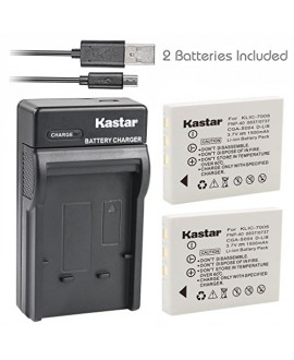 Kastar Battery (X2) & Slim USB Charger for Fujifilm NP-40, Panasonic CGA-S004, Kodak KLIC-7005, Samsung SLB-0737, SLB-0837, Sanyo NP-40, Pentax D-Li8, Benq Dli-102, Konica Minolta NP-1 and DE-992