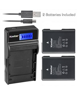 Kastar Battery (X2) & SLIM LCD Charger for Nikon EN-EL14, EN-EL14a, ENEL14, MH-24 and Nikon Coolpix P7000 P7100 P7700 P7800, D3100, D3200, D3300, D3400, D5100, D5200, D5300 DSLR, Df DSLR, D5600 Camera