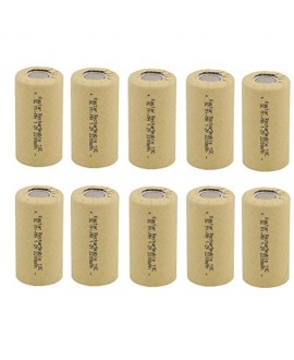 Kastar 10 Packs Sub C 2200mAh NiCd Flat Top Rechargeable Battery (No Tabs)