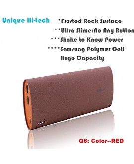 Kastar Unique Hi-tech NO Any Button with SHAKE to Wake Power Indicators and Rock Surface Design High Capacity Portable External Battery Pack Power Bank Backup for iPhone 6, 6 plus, 5S, 5C, 5, 4S, 4, iPad Air/iPad5, 4, 3, 2, 1, Mini 1,2, iPod, Samsung Gala
