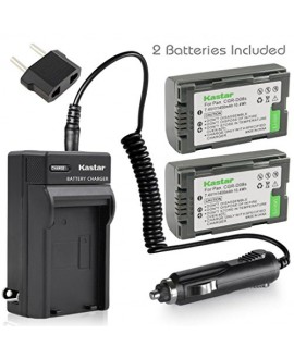 Kastar Battery (X2) & AC Travel Charger for Panasonic CGR-D08 D08S CGR-D14 CGR-D16 D16S CGR-D28 D28S, CGR-D120 CGR-D210 CGR-D220 CGR-D320 & AG Series AJ-PCS060G DZ-MX5000 NV Series PV Series VDR-M20