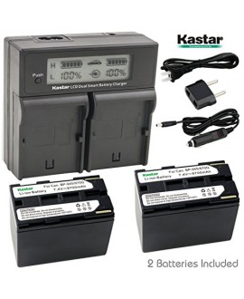 Kastar LCD Dual Fast Charger & 2 x Battery for Canon BP-945, BP945 and EOS C500, C300, EOS C100 Mark II, EOS C100, XF100, XF300, XF305, GL1, GL2, XH-A1, A1S, G1, G1S, XL-H1, H1A, H1S, XL1, XL1S, XL2