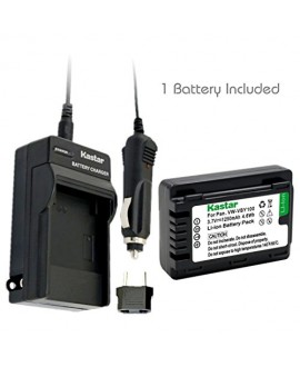 Kastar Battery (1-Pack) and Charger Kit for Panasonic VW-VBY100 and Panasonic HC-V110 V110K V110G V201 V201K Cameras