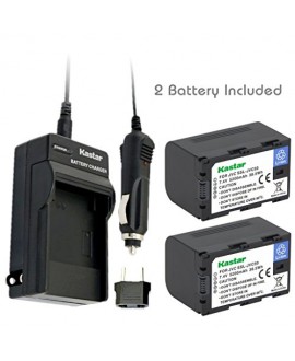 Kastar Battery (2-Pack) and Charger Kit for JVC SSL-JVC50 and JVC GY-HMQ10, GY-LS300, GY-HM200, GY-HM600, GY-HM600E, GY-HM600EC, GY-HM650 Camcorders