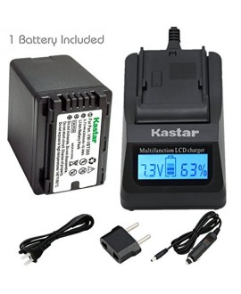 Kastar Fast Charger and Battery (1-Pack) for Panasonic VW-VBT380 and HC-V110 V130 V160 V180 HC-V201 V210 V250 HC-V380 HC-V510 V520 V550 HC-V710 V720 V750 V770 HC-VX870 HC-VX981 HC-W580 W850 HC-WXF991