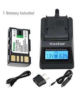 Kastar Fast Charger Kit and BN-VF808 Battery (1-Pack) for JVC BN-VF808U, BN-VF815, BN-VF815U, BN-VF823, BN-VF823U and JVC MiniDV, Everio GZ-MG130, 155, 255, GZ-MG555 and other specified camcorder