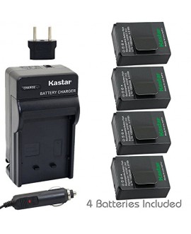 Kastar GOPRO3 Battery (4-Pack) and Charger Kit for GoPro HD HERO3, HERO3+, AHDBT-302 work with GoPro AHDBT-201, AHDBT-301, AHDBT-302