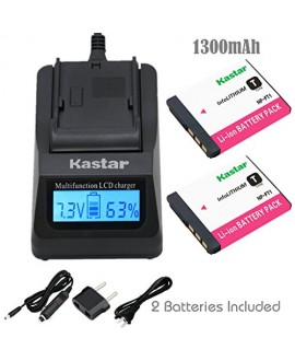 Kastar Ultra Fast Charger(3X faster) Kit and Battery (2-Pack) for Sony NP-FT1 work with Sony DSC-L1, DSC-L1/B, DSC-L1/L, DSC-L1/LJ, DSC-L1/R, DSC-L1/S, DSC-L1/W, DSC-M1, DSC-M2, DSC-T1,DSC-T3, DSC-T3/B, DSC-T3S, DSC-T5, DSC-T5/B, DSC-T5/N,DSC-T5/R, DSC-T9