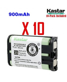 Kastar HHR-P107 Battery (10-Pack), Type 35, NI-MH Rechargeable Cordless Telephone Battery 3.6V 900mAh, Replacement for Panasonic HHR-P107, HHR-P107A, HHR-P107A/1B, BB-GT1500, BB-GT1540, BB-GT1540B, BB-GTA150, BB-GTA150B, BB-GT1500B, KX-TG6021M, KX-TG6022B