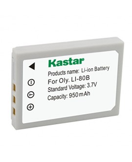 Kastar Battery (1-Pack) for Olympus Li-80B and Konica Minolta NP-900 work with Olympus T-100,t-110,x-36 and Konica Minolta DiMAGE E40, E50, KYOCERA EZ4033 etc. Cameras