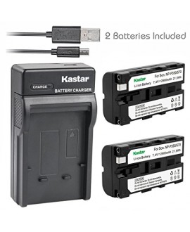 Kastar Battery (X2) & Slim USB Charger for Sony NP-F570 NP-F550 NP-F330 and CCD-RV100 RV200 SC5 SC9 SC55 TR1 TR215 TR516 TR716 TR818 TR910 TR917 TR940 & LED Video Light or Moniter Backup Battery