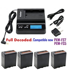 Kastar Ultra Fast Charger & 4 x Battery for Sony BP-U60, BPU60, BP-U66 and PMW-100, PMW-150, PMW-160, PMW-200, PMW-300, PMW-EX1, EX3, PMW-EX160, PMW-EX260, PMW-EX280, PMW-F3, PXW-FS5, PXW-FS7