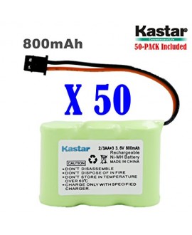 Kastar 50-P 2/3AA 3.6V 800mAh MSM Ni-MH Rechargeable Battery for Panasonic KX-TCM410 KX-A36 P-P301 Sony SPP-72/AQ25/AQ600 1-528-376-31 BP-T16/T185 Toshiba FF-675 FT-6203 TRB-5000 Uniden XC-315/330/600