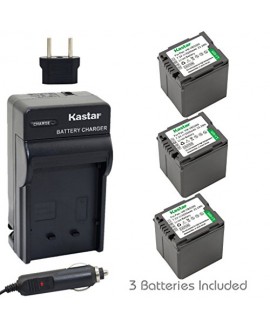 Kastar Battery (3-Pack) and Charger Kit for Panasonic VW-VBG260 work with Panasonic AG-AC7, AG-AF100, AG-HMC40, AG-HMC80, AG-HMC150, HDC-HS250, HDC-HS300, HDC-HS700, HDC-SD600, HDC-SD700, HDC-SDT750, HDC-TM300, HDC-TM700, SDR-H80 Cameras