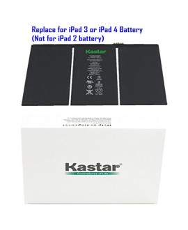 Kastar Battery for Apple iPad 3 (3rd Generation iPad) and iPad 4 (4th Generation iPad) Replacement Internal Battery 3.7v 43.0WHr 11560mAh Fixes for iPad 3 iPad3 and iPad 4 iPad4