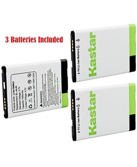 Kastar BL-44JN Battery (3-Pack) for LG P970, LG Connect 4G MS840, Enlighten VS700, Marquee LS855, myTouch E739, Optimus Slider LS700, LG Optimus ZIP LGL75C, LG Optimus Hub E510, E510F Hub Optimus, Optimus Univa, Optimus L3 E400 Fit BL-44JN, BL44JN, EAC616